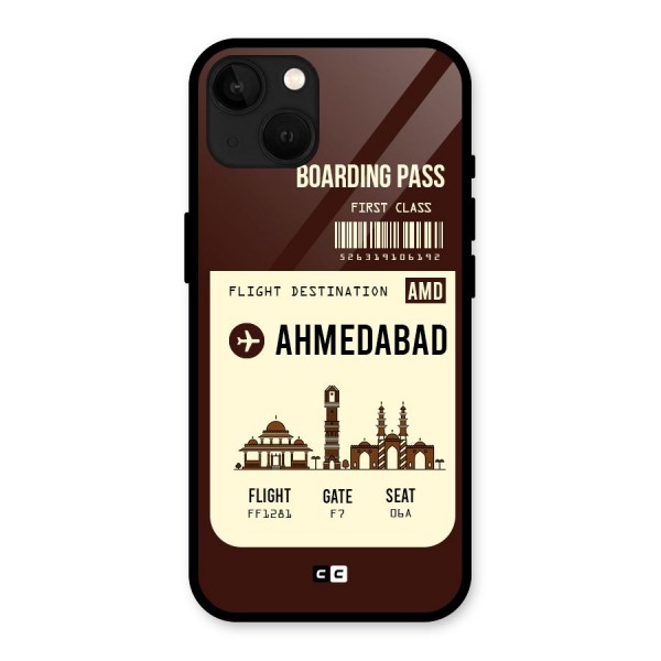 Ahmedabad Boarding Pass Glass Back Case for iPhone 13