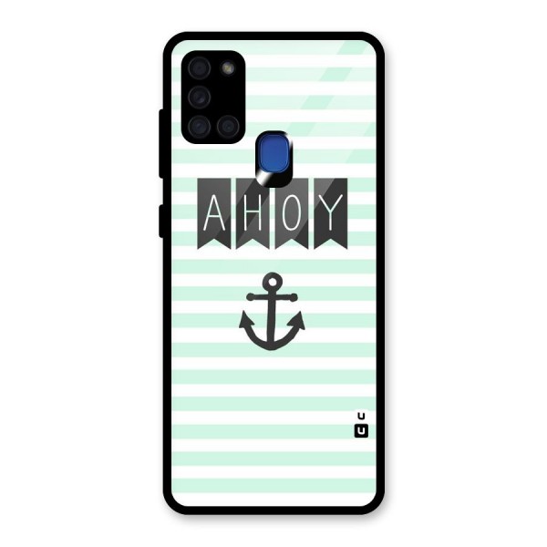 Ahoy Sailor Glass Back Case for Galaxy A21s