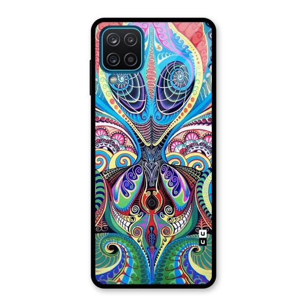 Alien Psychedelic Art Glass Back Case for Galaxy A12