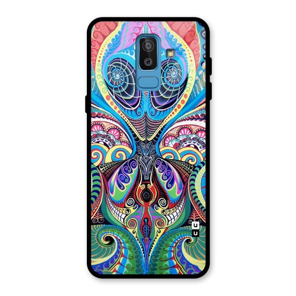 Alien Psychedelic Art Glass Back Case for Galaxy J8