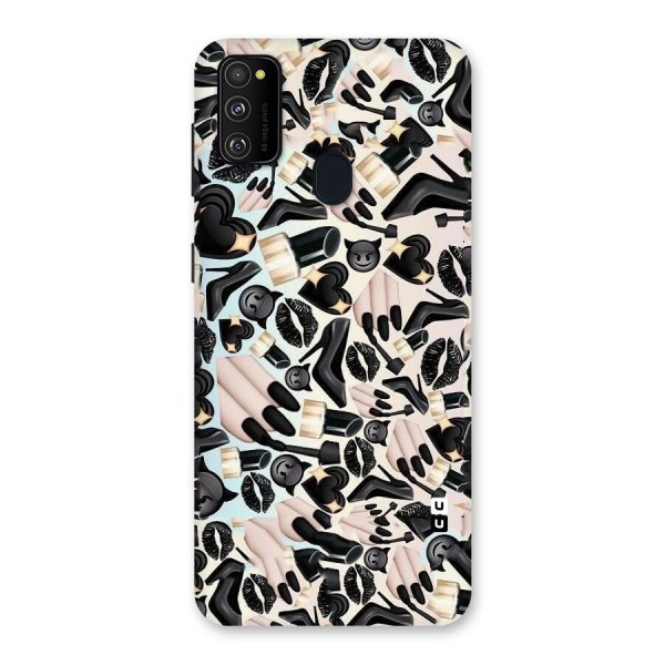 All Black Love Back Case for Galaxy M21