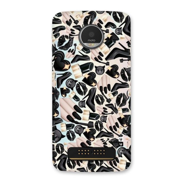 All Black Love Back Case for Moto Z Play