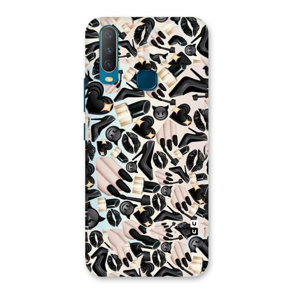 All Black Love Back Case for Vivo Y15