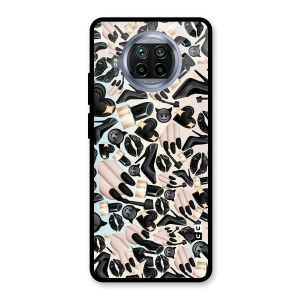 All Black Love Glass Back Case for Mi 10i