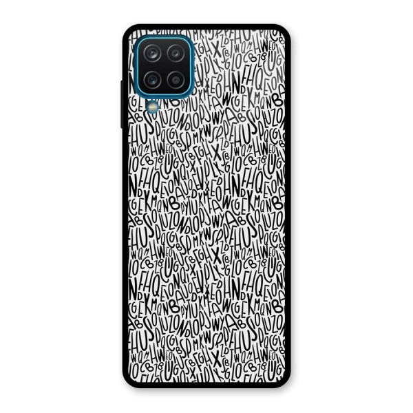 Alphabet Seamless Abstract Glass Back Case for Galaxy A12