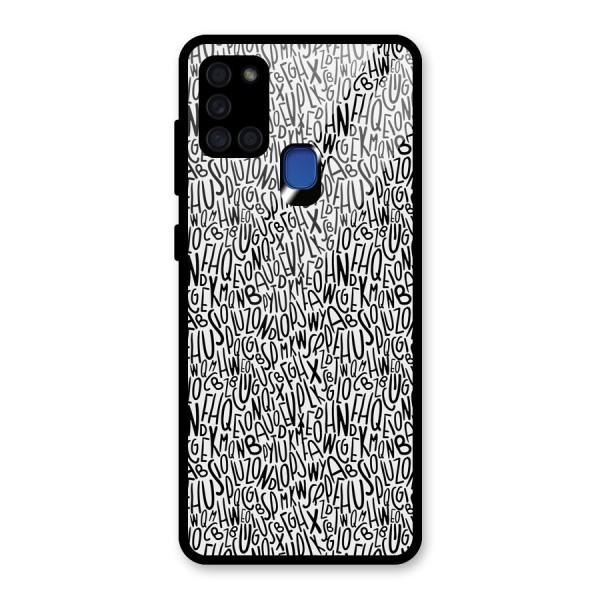 Alphabet Seamless Abstract Glass Back Case for Galaxy A21s