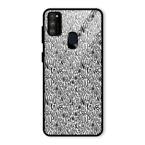 Alphabet Seamless Abstract Glass Back Case for Galaxy M21