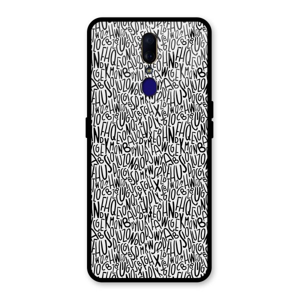 Alphabet Seamless Abstract Glass Back Case for Oppo F11