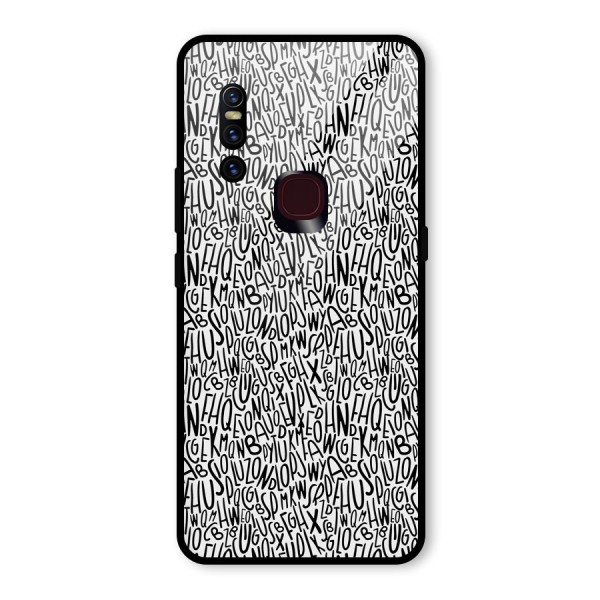 Alphabet Seamless Abstract Glass Back Case for Vivo V15