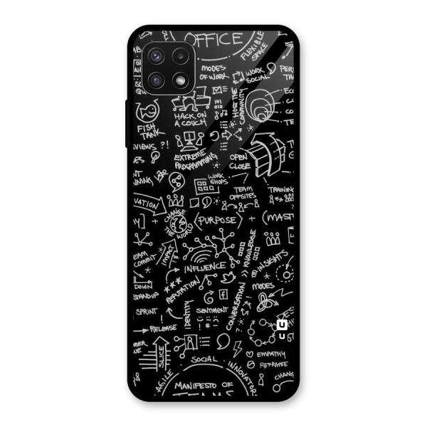 Anatomy Pattern Glass Back Case for Galaxy A22 5G