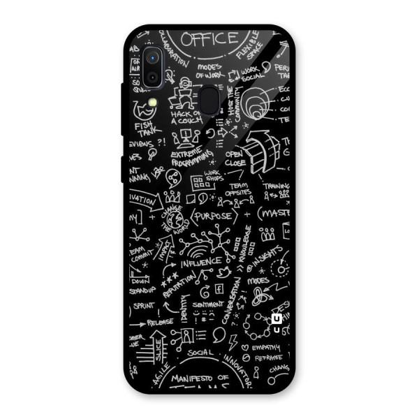 Anatomy Pattern Glass Back Case for Galaxy A30