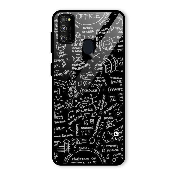 Anatomy Pattern Glass Back Case for Galaxy M21