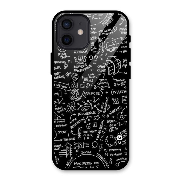 Anatomy Pattern Glass Back Case for iPhone 12