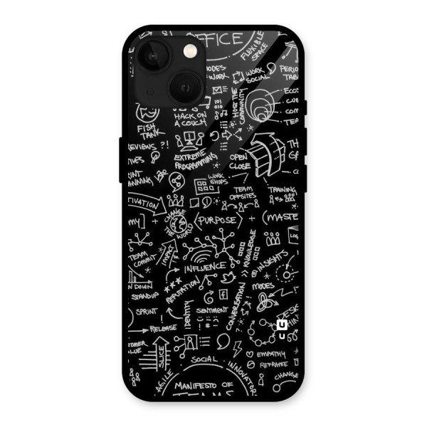 Anatomy Pattern Glass Back Case for iPhone 13