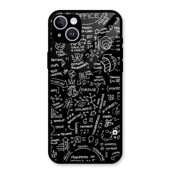 Anatomy Pattern Glass Back Case for iPhone 14 Plus