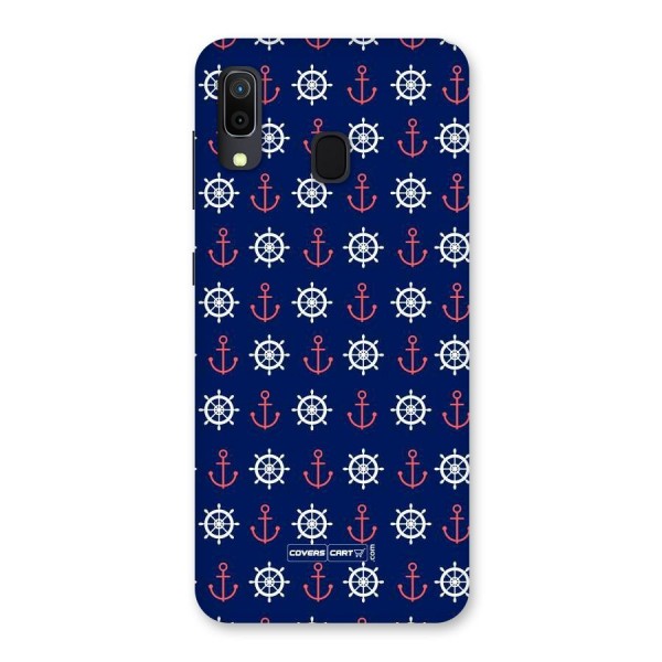 Anchor Pattern Blue Back Case for Galaxy A20