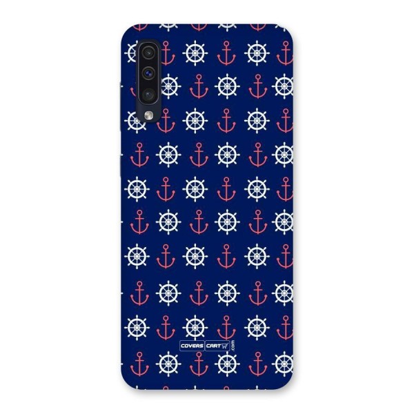 Anchor Pattern Blue Back Case for Galaxy A50