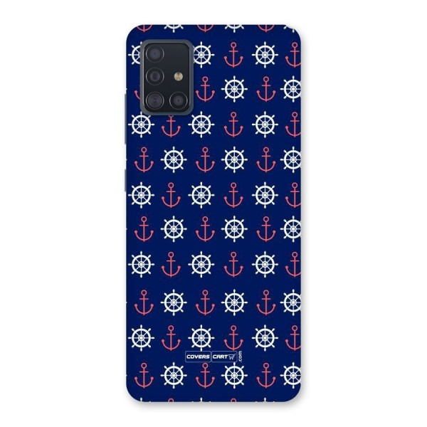 Anchor Pattern Blue Back Case for Galaxy A51