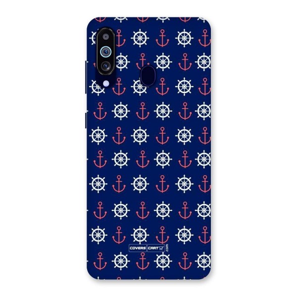 Anchor Pattern Blue Back Case for Galaxy A60