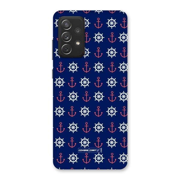 Anchor Pattern Blue Back Case for Galaxy A72