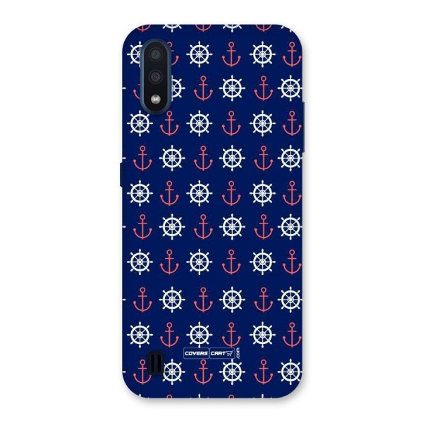 Anchor Pattern Blue Back Case for Galaxy M01