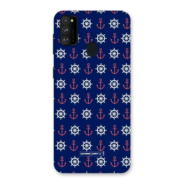 Anchor Pattern Blue Back Case for Galaxy M21