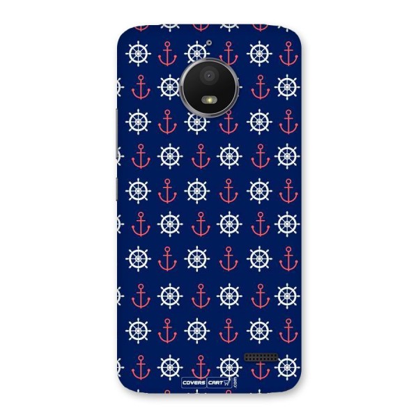 Anchor Pattern Blue Back Case for Moto E4