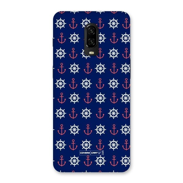 Anchor Pattern Blue Back Case for OnePlus 6T