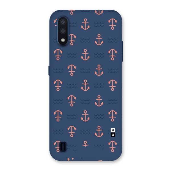 Anchor Sea Blue Back Case for Galaxy M01