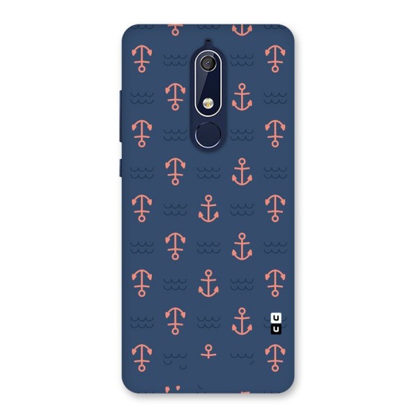 Anchor Sea Blue Back Case for Nokia 5.1