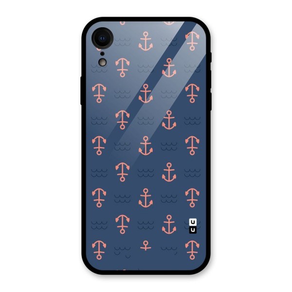 Anchor Sea Blue Glass Back Case for XR