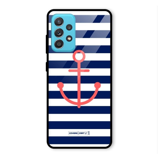 Anchor Stripes Glass Back Case for Galaxy A52