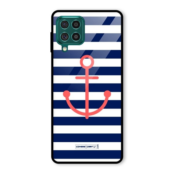 Anchor Stripes Glass Back Case for Galaxy F62