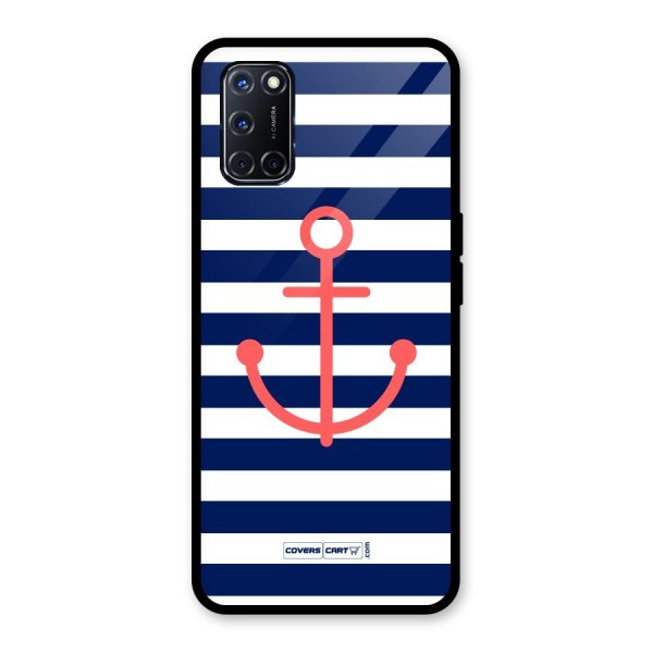 Anchor Stripes Glass Back Case for Oppo A52