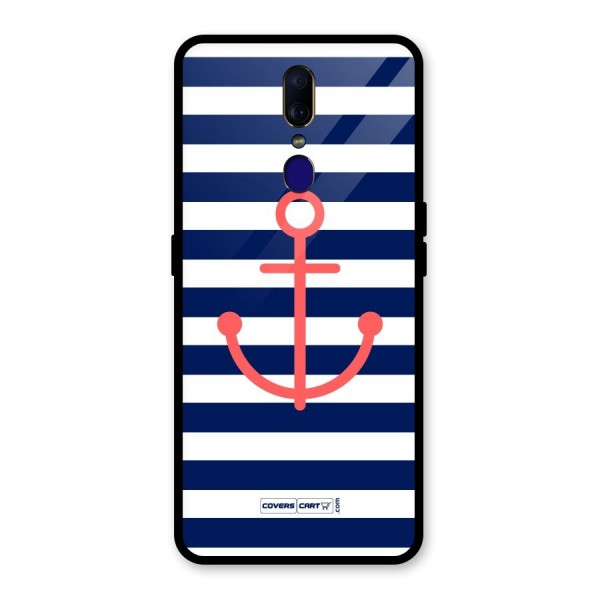 Anchor Stripes Glass Back Case for Oppo F11