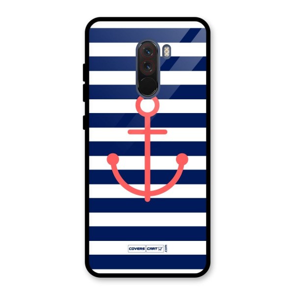 Anchor Stripes Glass Back Case for Poco F1