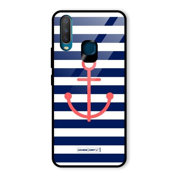 Anchor Stripes Glass Back Case for Vivo Y12