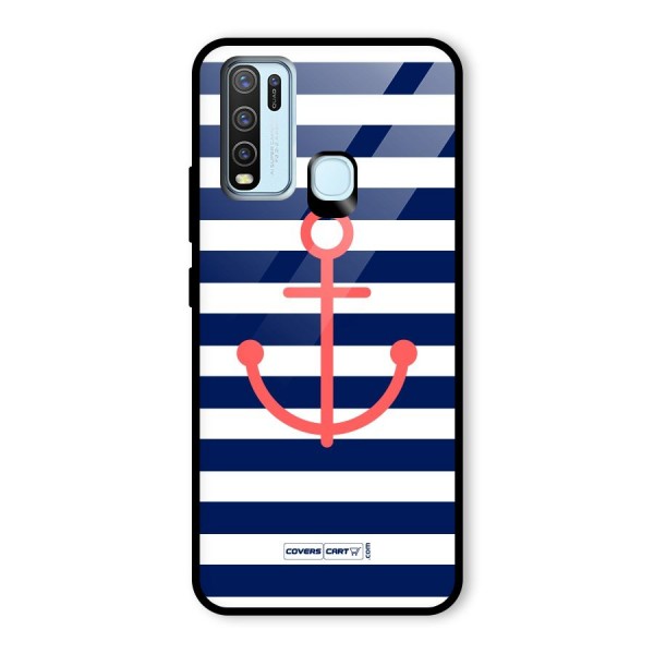 Anchor Stripes Glass Back Case for Vivo Y30