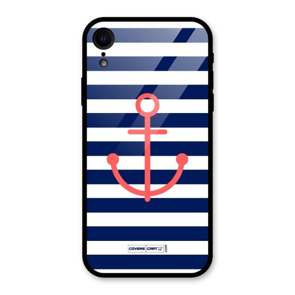 Anchor Stripes Glass Back Case for XR