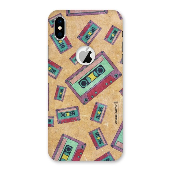 Ancient Cassettes Back Case for iPhone XS Logo Cut