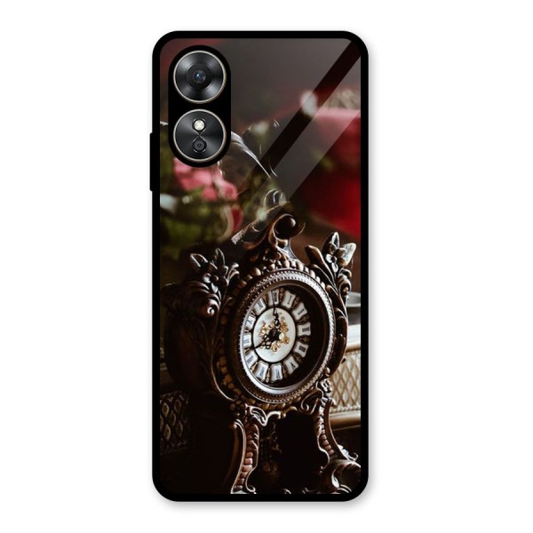 Ancient Clock Glass Back Case for Oppo A17