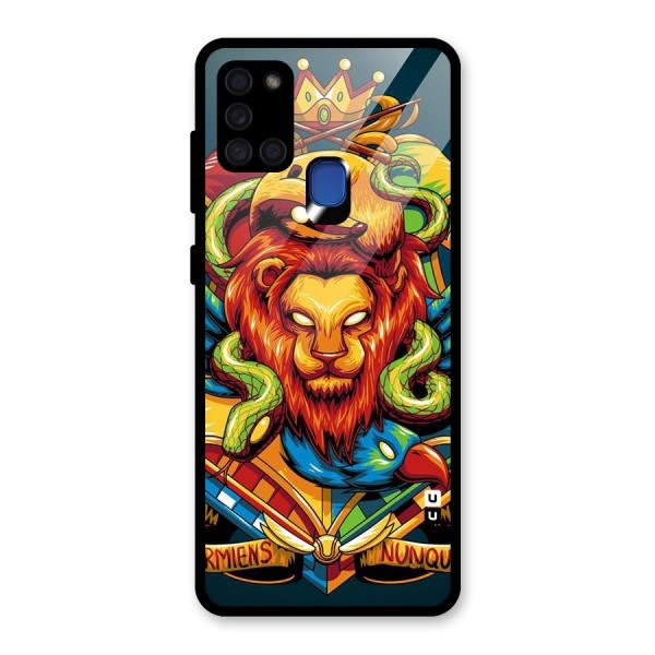 Animal Art Glass Back Case for Galaxy A21s