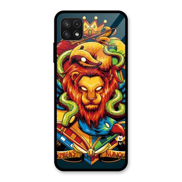 Animal Art Glass Back Case for Galaxy A22 5G