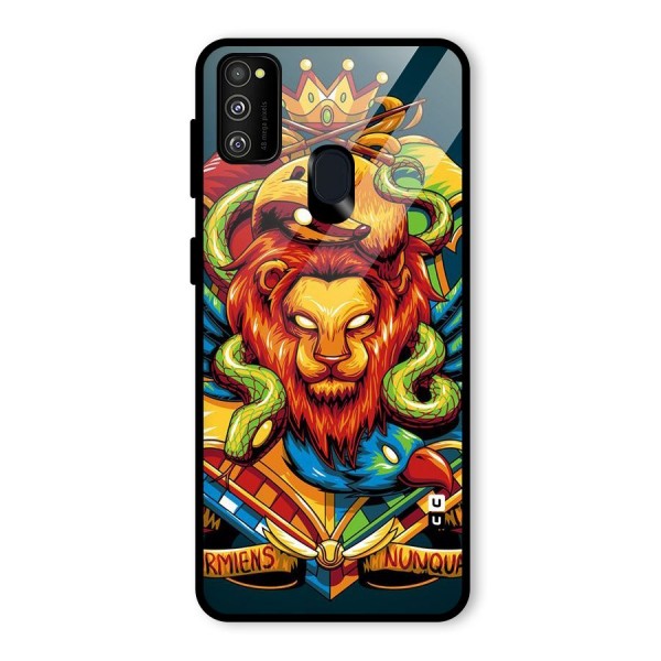 Animal Art Glass Back Case for Galaxy M21