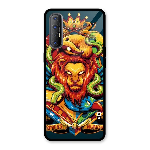 Animal Art Glass Back Case for Oppo Reno3 Pro