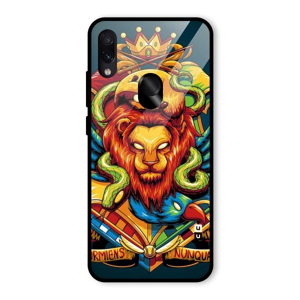 Animal Art Glass Back Case for Redmi Note 7S