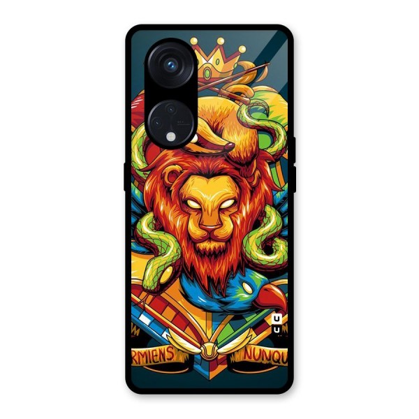 Animal Art Glass Back Case for Reno8 T 5G