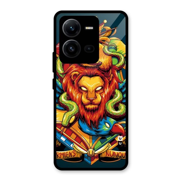 Animal Art Glass Back Case for Vivo V25