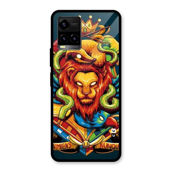 Animal Art Glass Back Case for Vivo Y21G