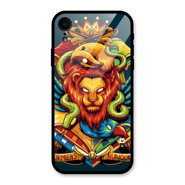 Animal Art Glass Back Case for XR